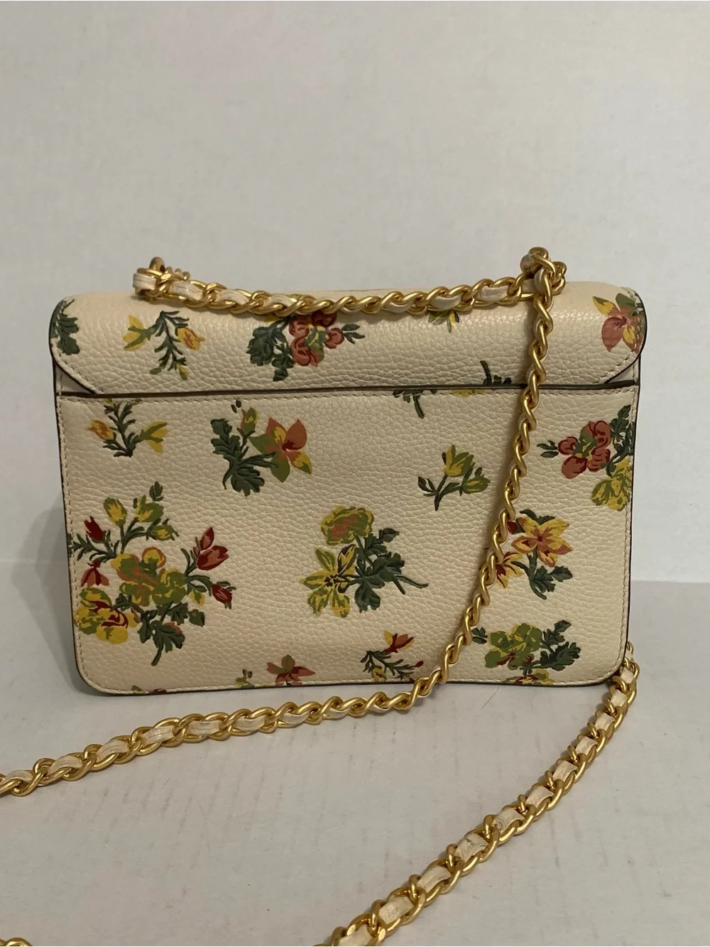 Tory Burch Kira Cream/Floral Multicolor leather Purse